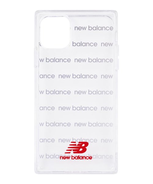 new balance(ニューバランス)/iphone11 ケース ニューバランス New Balance スクエア型 TPUクリアケース ロゴボーダー レッド iPhone11 iPhoneXR/レッド