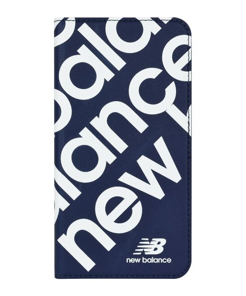 new balance(ニューバランス)/iphoneケース ニューバランス New Balance スリム 手帳ケース スタンプロゴ ネイビー iPhone11 iPhoneXR/ネイビー