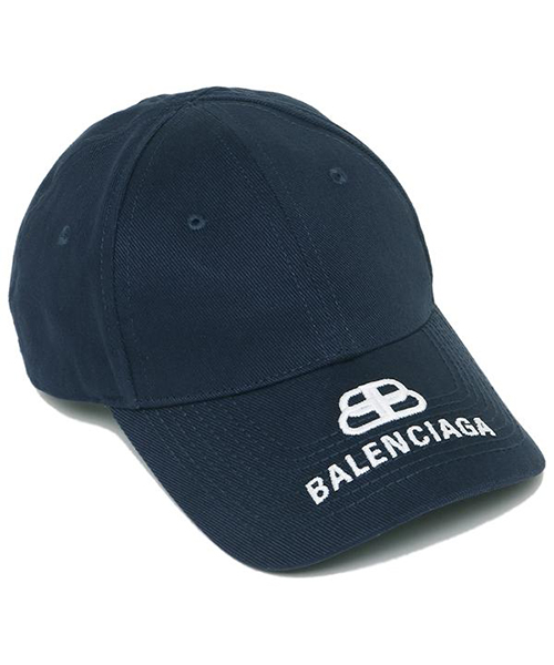 バレンシアガ キャップ BALENCIAGA 577548 310B2 4177 ロゴ刺繍 ベースボールキャップ メンズ レディース 帽子 無地  NAVY/WH
