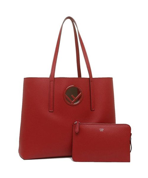 FENDI(フェンディ)/フェンディ バッグ FENDI 8BH348 A0ZG F14QR LOGO SHOPPER レディース トートバッグ 無地 FRAGOLA 赤/レッド