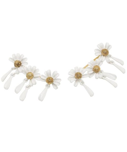 kate spade new york(ケイトスペードニューヨーク)/ケイトスペード ピアス アクセサリー KATE SPADE WBRUH387 100 INTO THE BLOOM EAR CRAWLERS イヤーピン レディ/ホワイト