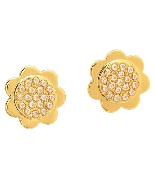 kate spade new york(ケイトスペードニューヨーク)/ケイトスペード ピアス アクセサリー KATE SPADE WBRUH441 921 SLENDER SCALLOPS PAVE ROUND STUDS レディ/ゴールド