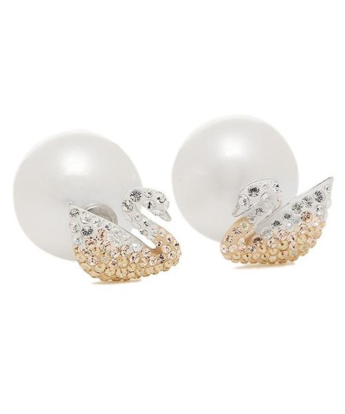 swarovski(スワロフスキー)/スワロフスキー ピアス レディース SWAROVSKI 5215037 ICONIC SWAN PIERCED EARRINGS PEARL LARGE シルバ/シルバー