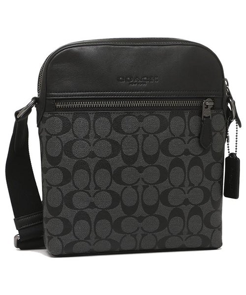 COACH(コーチ)/コーチ バッグ アウトレット COACH F73336 QBMI5 ヒューストン フライト バッグ シグネチャーキャンバス メンズ ショルダーバッグ /ブラック