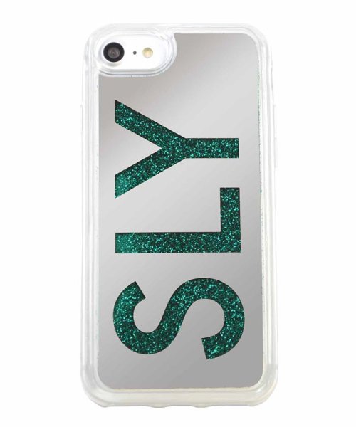 SLY(スライ)/iPhoneケース iPhoneSE(第2世代) スライ SLY ウォーターミラー(LOGO) GREEN iPhone8/7/グリーン