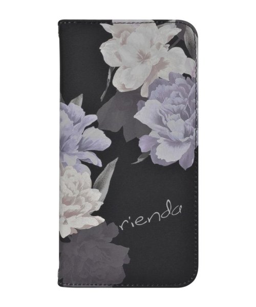 rienda(リエンダ)/iphoneケース リエンダ rienda 全面Layer Flower ブラック 手帳ケース iPhoneXR iphonexr/ブラック