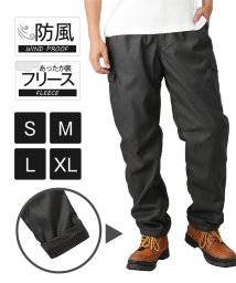 MAC HOUSE(men)(マックハウス（メンズ）)/Navy ネイビー 裏フリースウールライク防風カーゴパンツ 394108MH/ブラック