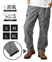 MAC HOUSE(men)(マックハウス（メンズ）)/Navy ネイビー 裏フリースウールライク防風カーゴパンツ 394108MH/グレー