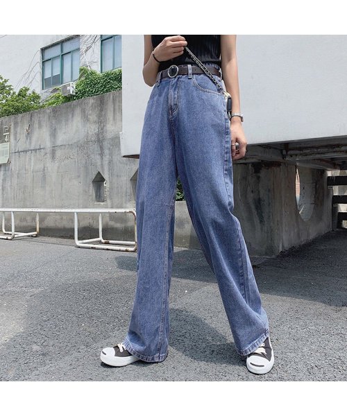 セール デニム ワイドパンツ レディース ハイウエスト ストレートパンツ ゆったり ジーンズ ジーパン ミニミニストア Miniministore Magaseek