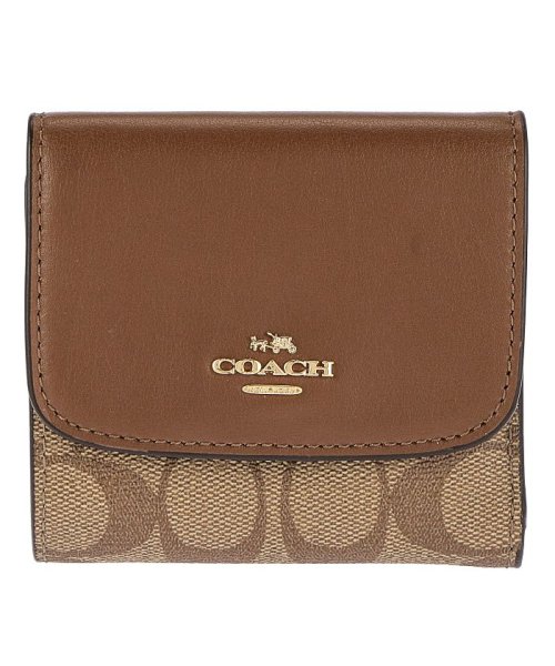 COACH(コーチ)/COACH レディース F87589 三つ折り財布/ベージュ