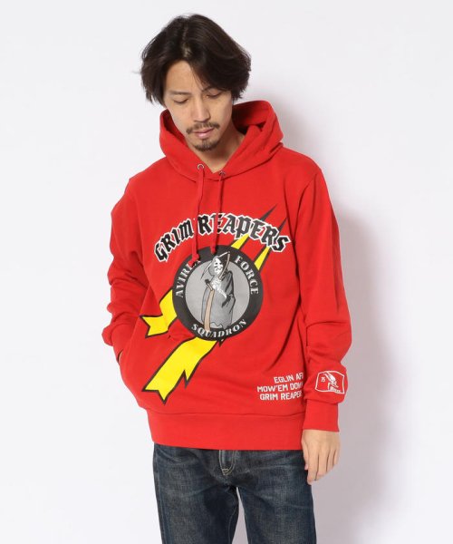 AVIREX(AVIREX)/SH/スウェットパーカー グリムリーパース/ SWEAT PARKA GRIM REAPERS/RED