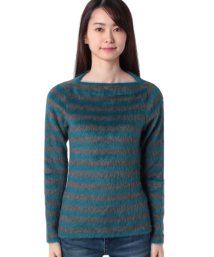 BENETTON (women)(ベネトン（レディース）)/起毛ストレッチジャージーボートネック長袖トップス・カットソー/ブルー系その他