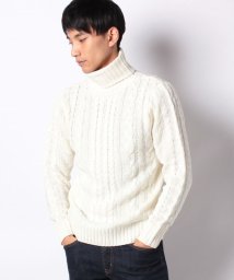 MARUKAWA(マルカワ)/ケーブル編み ニット セーター タートルネック/オフホワイト