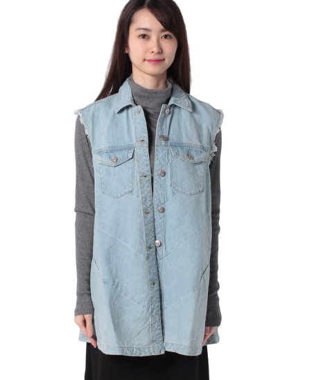 セール 切り替えデニムベスト ベネトン レディース Benetton Women Magaseek
