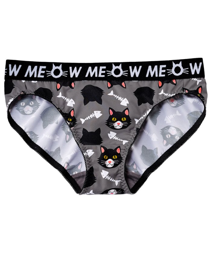 スタンダードショーツ 女性 ブラックキャット柄 プレーンショーツ 下着 パンツ ショーツ カジュアル かわいい 可愛い お揃い カップル レディース パンティ エメフィール Aimerfeel Magaseek