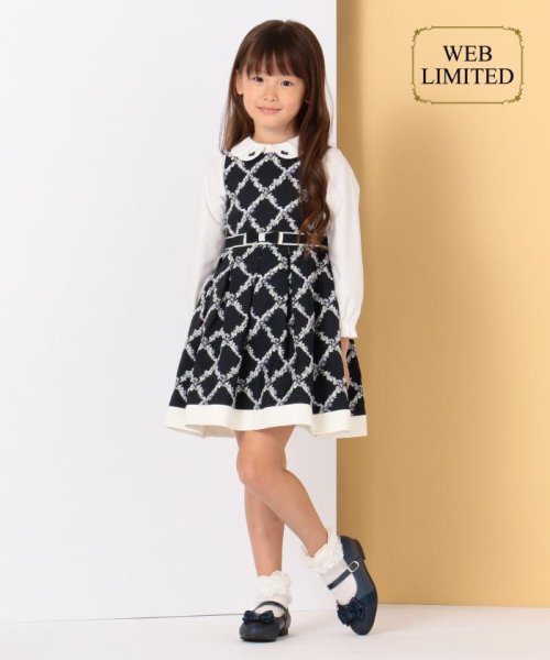 セール Web 一部店舗限定カラー有 110 140cm ダイヤフラワー刺繍 ワンピー 組曲kids Kumikyoku Kids Magaseek