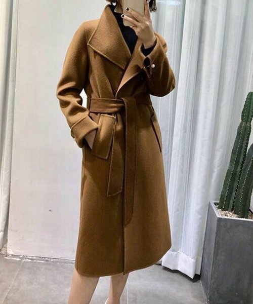 ウエストマークウールコート レディース コート ウール あたたか 通勤 職場 デート 大人女性 綺麗系 冬新作 Aimoha アイモハ Aimoha Magaseek