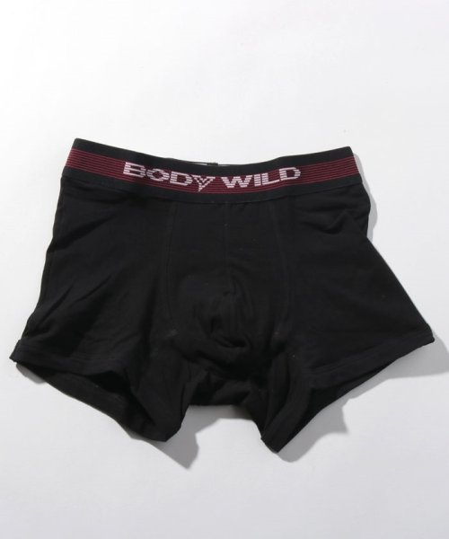 MARUKAWA(マルカワ)/【BODY WILD】ボディーワイルド オーガニックコットンボクサーパンツ(前とじ)/ブラック