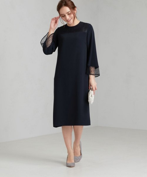 D Clan レース キリカエ フレア スリーブ ワンピース グリーンレーベルリラクシング Green Label Relaxing Magaseek