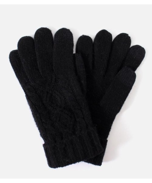 AZUL by moussy(アズールバイマウジー)/CABLE KNIT GLOVE/BLK