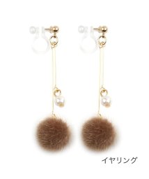 cream dot/秋冬素材×パールの華奢スイングイヤリング/ピアス/502808695