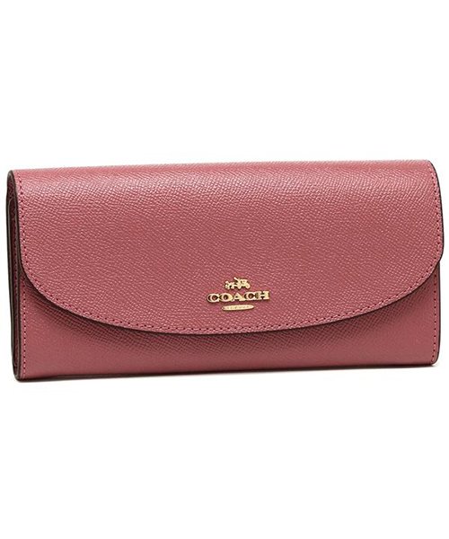 COACH(コーチ)/コーチ 財布 アウトレット COACH F54009 クロスグレイン レザー スリム エンベロープ ウォレット 長財布/ルージュ