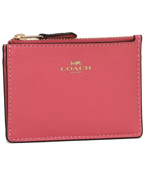 COACH(コーチ)/コーチ コインケース アウトレット COACH F12186 クロスグレインレザー ミニ スキニー IDケース レディース 小銭入れ・コインケース 無地/ピンクルビー