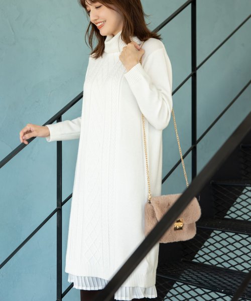 インナーキャミソール付きタートルネックニットワンピース トッコクローゼット Tocco Closet Magaseek