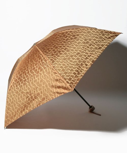 LANVIN Collection(umbrella)(ランバンコレクション（傘）)/LANVIN COLLECTION(ランバン コレクション)婦人ミニ傘 先染ロゴジャガード/キャメル