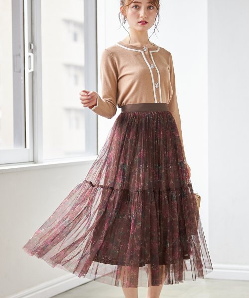 セール フラワープリントチュールスカート トッコクローゼットリュクス Tocco Closet Luxe Magaseek