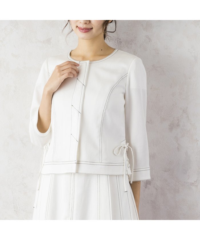 セール 60 Off サイド編上げデニムライクジャケット ローズティアラ Rose Tiara L Size Magaseek