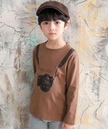 子供服Bee(子供服Bee)/種類豊富なロゴから選べる 長袖Tシャツ/モカ