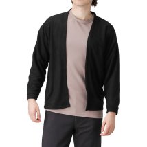 MAC HOUSE(men)(マックハウス（メンズ）)/URBAN COLLECTION アーバンコレクション スエード風 ボタンレス カーディガン EJ195－MC200/ブラック