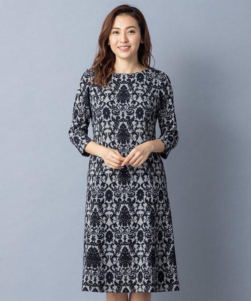 セール 特別提供品 レース柄プリントワンピース レリアン Leilian Magaseek