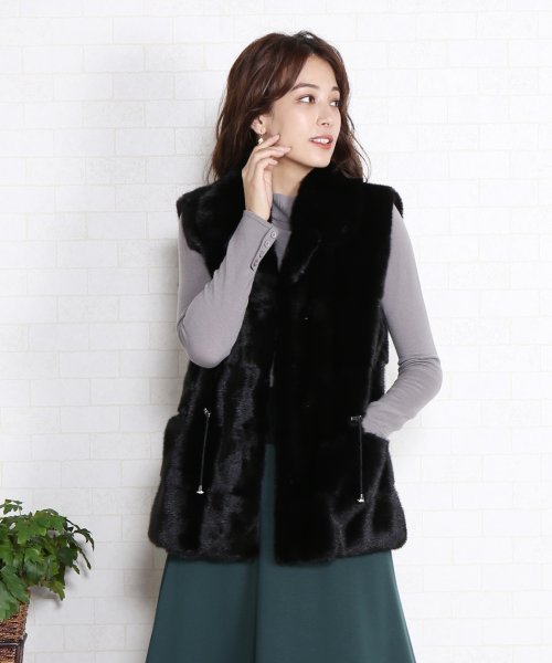ミンクファーベストブラック 