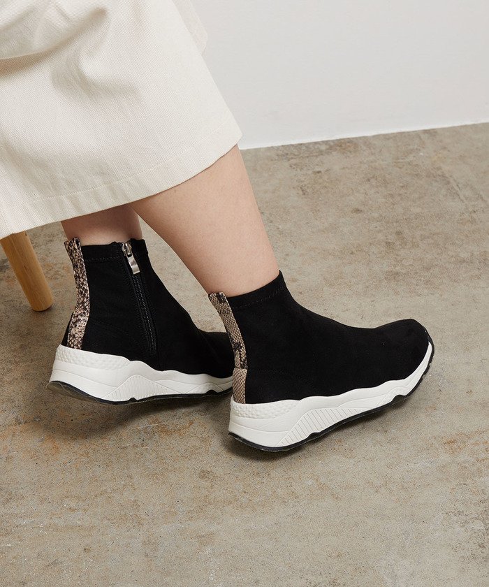 セール Web限定39サイズ スエードパイソンコンビスニーカーブーツ ロペピクニック パサージュ Rope Picnic Passage Magaseek