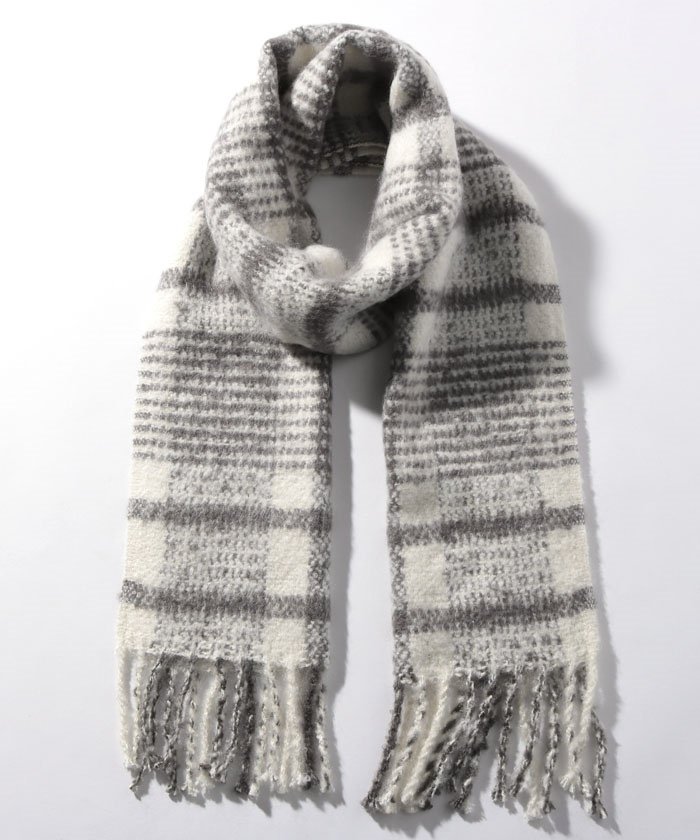 セール ループヤーンチェック柄ストール インタープラネット Interplanet Magaseek