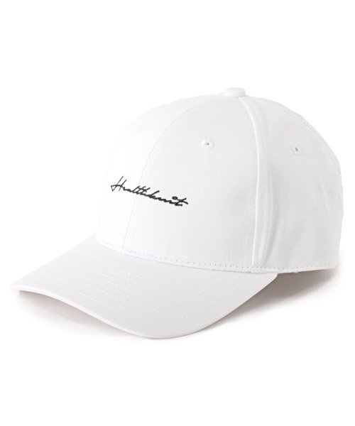 LUXSTYLE(ラグスタイル)/Healthknit(ヘルスニット)ツイル刺繍キャップ/キャップ メンズ 帽子 CAP ツイル刺繍 BITTER ビター系/ホワイト