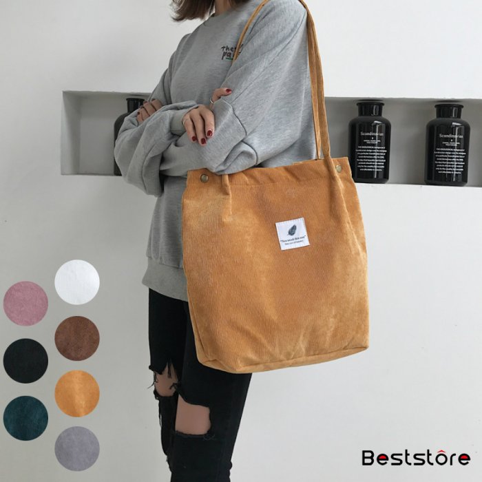 セール 44 Off レディースファッション通販バッグ トートバッグ レディースコーデュロイ ショルダーバッグかわいい おしゃれ 通学 おすすめ 大人気 人気 トートバック ベストストア Beststore Magaseek