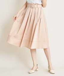 tocco closet(トッコクローゼット)/【美人百花9月号掲載】ベルト付きウエストプチフリル装飾フレアスカート/BEIGE