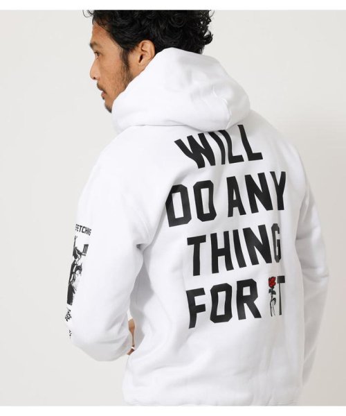 AZUL by moussy(アズールバイマウジー)/WILL DO ANYTHING HOODIE/WHT