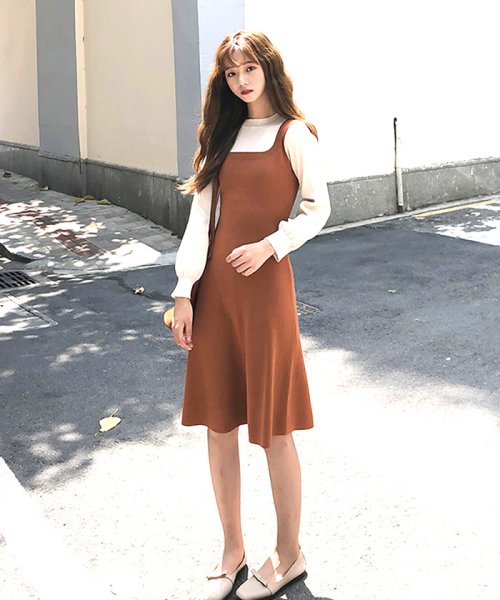 セール ドッキング ワンピース 秋冬 レディース Aラインワンピース 長袖 きれいめ タイトワンピース ミニミニストア Miniministore Magaseek
