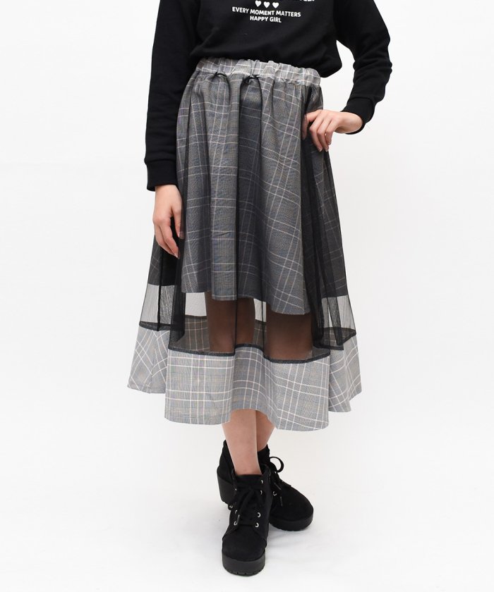 セール グレンチェックチュールスカート リコ シュクレ Rico Sucre Magaseek