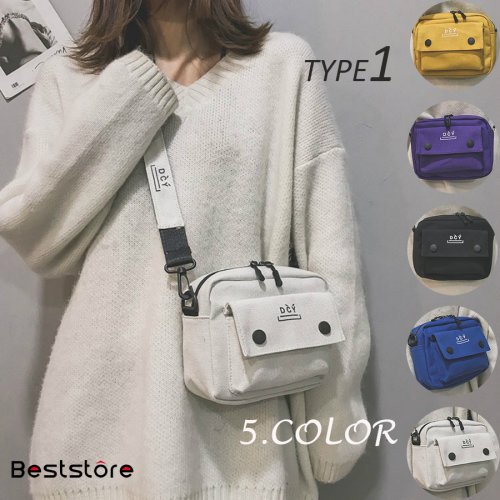 Beststore(ベストストア)/レディースファッション通販キャンバスバッグ レディース ショルダーバッグウウエストポーチ 軽量 多収納 斜めがけバッグ 多機能　ミニバッグ/ブラック