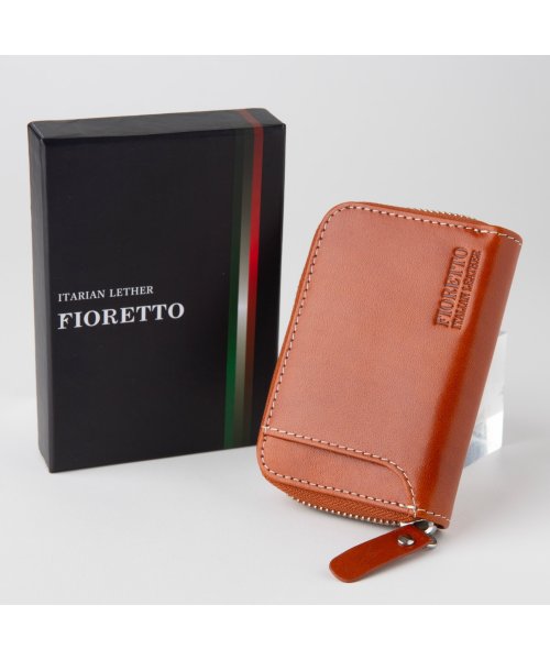 FIORETTO(FIORETTO)/牛革 イタリアンレザー コンパクト財布（ファスナータイプ）/ブラウン