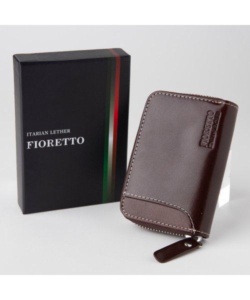 FIORETTO(FIORETTO)/牛革 イタリアンレザー コンパクト財布（ファスナータイプ）/ダークブラウン 