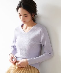 ROPE' PICNIC(ロペピクニック)/【WEB限定36サイズ】切り替えリブVネックプルオーバー/ラベンダー（52）