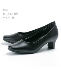 FOOT PLACE(フットプレイス)/フリオバレンチノ フォーマルパンプス 走れるパンプス ふかふかインソール 冠婚葬祭 オフィス ビジネス ストラップ パンプス ローヒール 3E 4E 幅広/ブラック系5