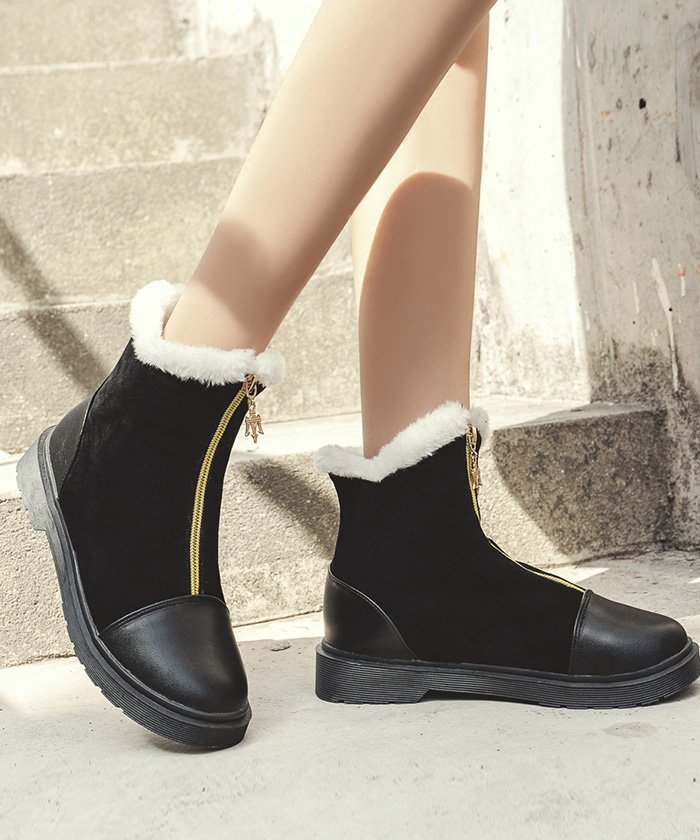 セール ムートンブーツ レディース ショートブーツ 裏起毛 ボアブーツ ファスナー 秋冬 暖かい ミニミニストア Miniministore Magaseek