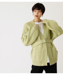 AZUL by moussy(アズールバイマウジー)/SLEEVE PATTERN KNIT CD/LIME